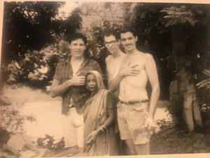 Larry, Les, and Don Gray with Don's cook & friend Gauhathi (?)